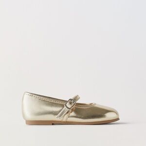 Zara Gold Toddler Girls Ballet Flats